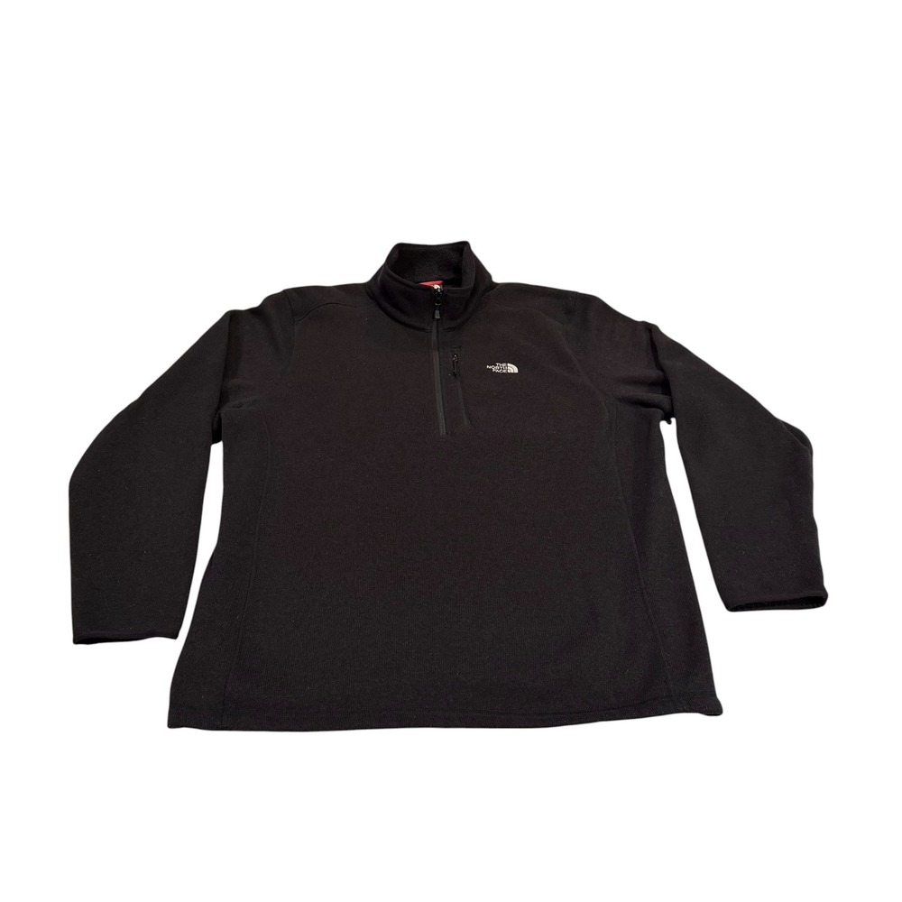 The North Face Mens XXL 2XL Black Quarter Zip Fleece Pullover Jacket Winter Knit